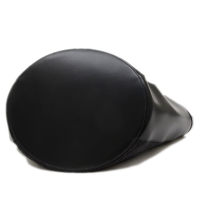 トロピカリア サマー ラージ トートバッグ ラフィア/レザー ブラック BMMP0069Q0 トートバッグ