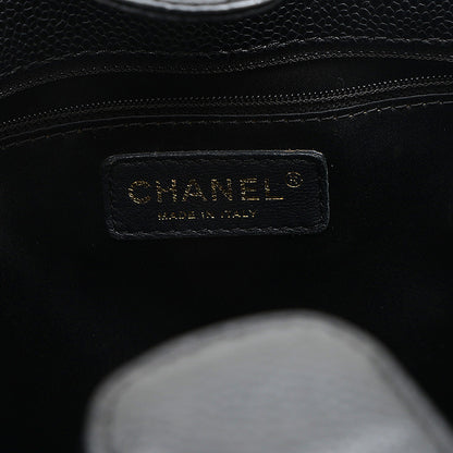 PST トートバッグ キャビアスキン ブラック ゴールド金具 A50994 トートバッグ