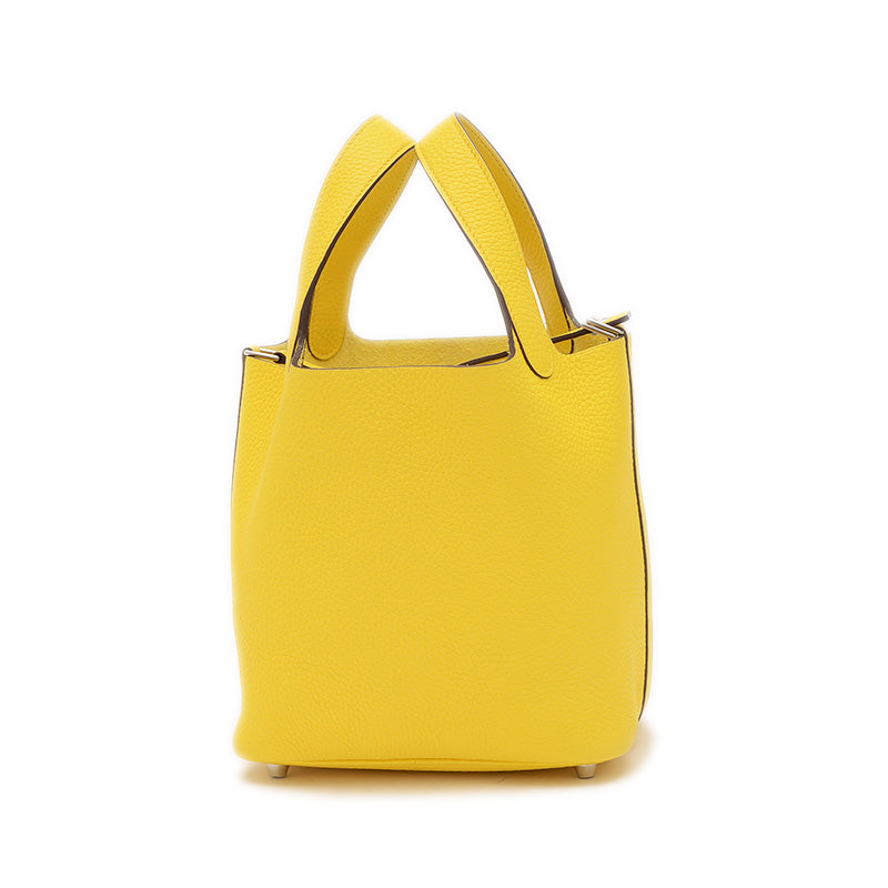 ピコタンロック PM 18 トリヨン ジョーヌナプル シルバー金具 Y刻印 ハンドバッグ