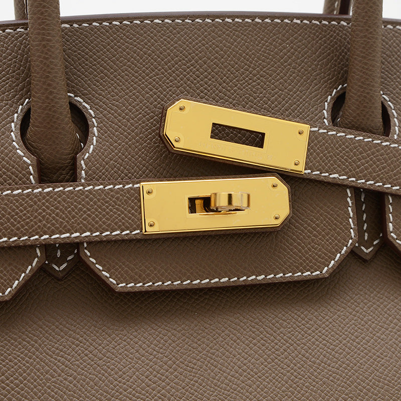 バーキン30 エプソン エトゥープ ゴールド金具 W刻印 ハンドバッグ