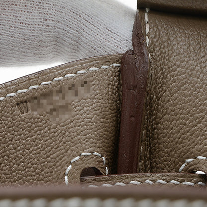 バーキン30 エプソン エトゥープ ゴールド金具 W刻印 ハンドバッグ