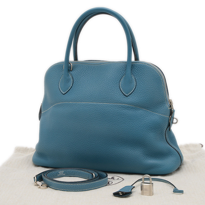 ボリード31 トリヨン ブルージーン シルバー金具 O刻印 ハンドバッグ