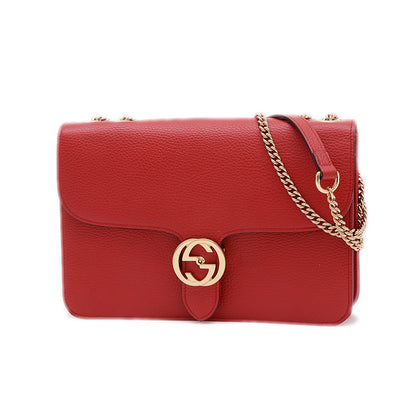 インターロッキングG チェーンショルダー ミディアム レッド 510303 ※アウトレット品 ショルダーバッグ