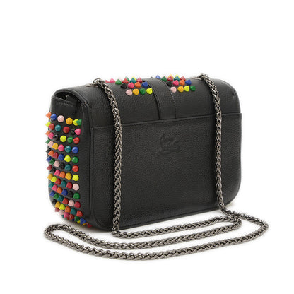 チェーンショルダーバッグ レザー ブラック/マルチカラー ショルダーバッグ
