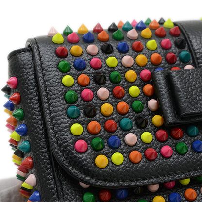 チェーンショルダーバッグ レザー ブラック/マルチカラー ショルダーバッグ