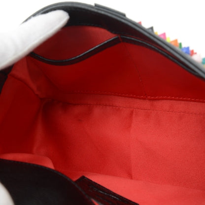 チェーンショルダーバッグ レザー ブラック/マルチカラー ショルダーバッグ