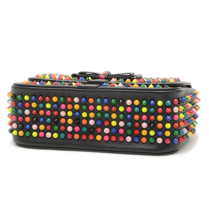 チェーンショルダーバッグ レザー ブラック/マルチカラー ショルダーバッグ