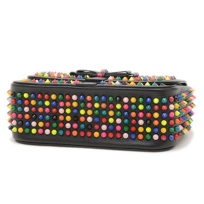 チェーンショルダーバッグ レザー ブラック/マルチカラー ショルダーバッグ