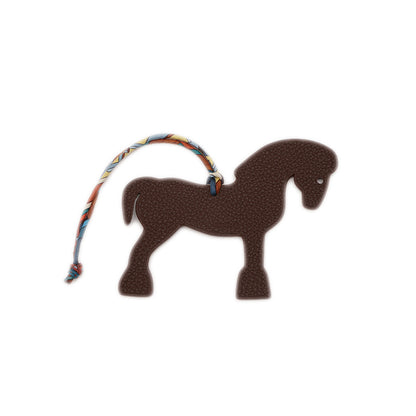 プティアッシュ エルミー ホース バッグチャーム レザー グリーン/ブラウン バッグチャーム