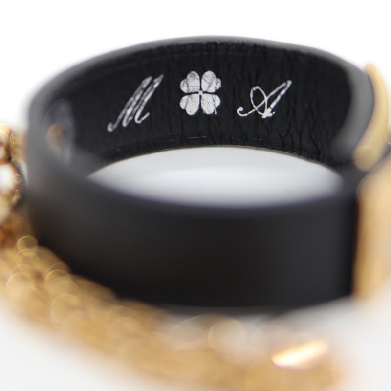 ケリー グローブホルダー スイフト ブラック ローズゴールド金具 イニシャル入り 手袋