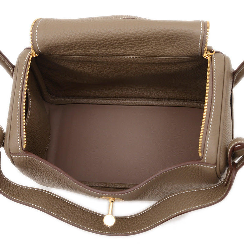 リンディ26 トリヨン エトゥープ ゴールド金具 K刻印 ショルダーバッグ