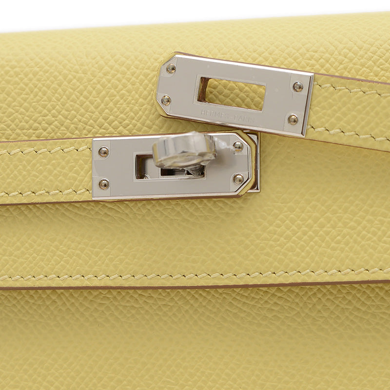 ケリー25 外縫い エプソン ジョーヌプッサン シルバー金具 W刻印 ハンドバッグ