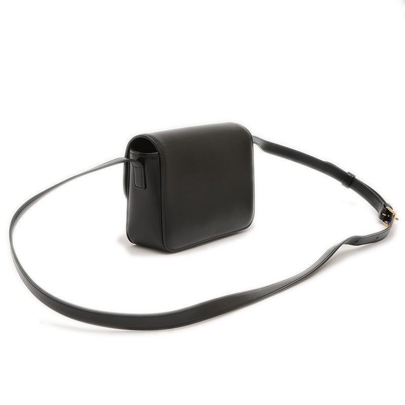 トリオンフ ショルダーバッグ カーフスキン ブラック ゴールド金具 ショルダーバッグ