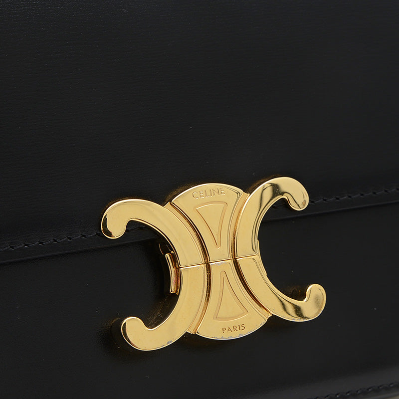 トリオンフ ショルダーバッグ カーフスキン ブラック ゴールド金具 ショルダーバッグ