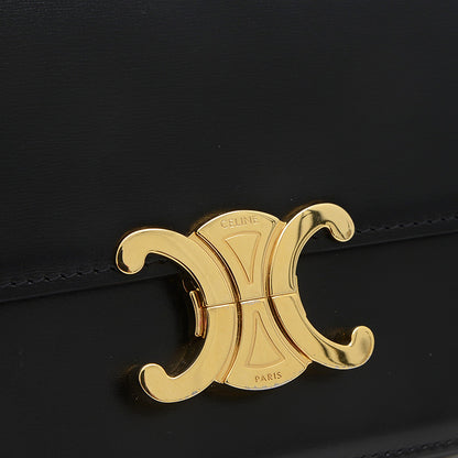 トリオンフ ショルダーバッグ カーフスキン ブラック ゴールド金具 ショルダーバッグ