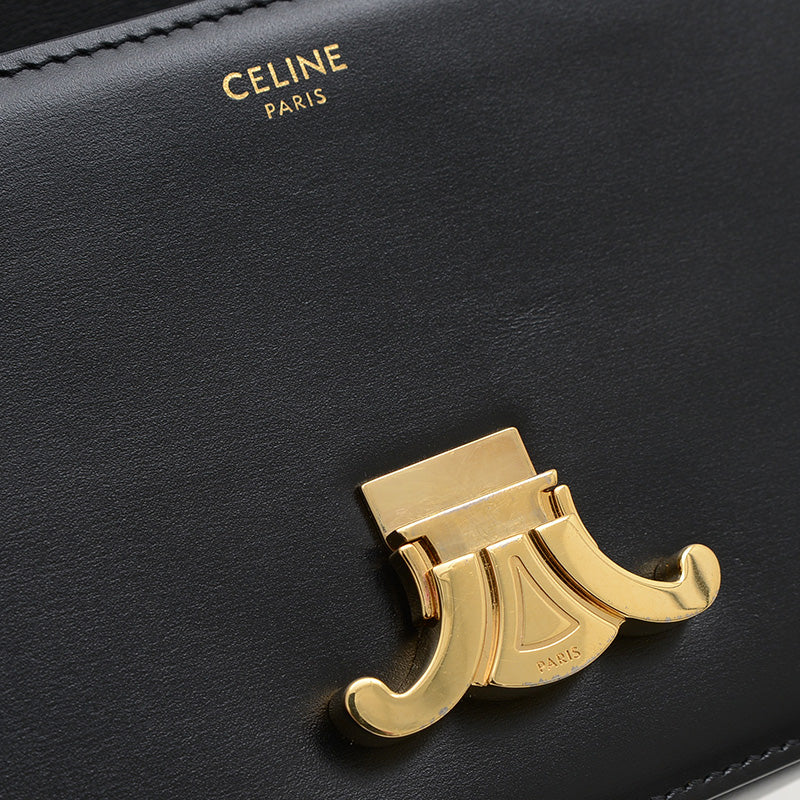 トリオンフ ショルダーバッグ カーフスキン ブラック ゴールド金具 ショルダーバッグ