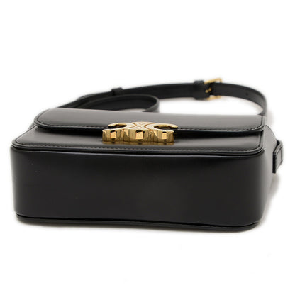 トリオンフ ショルダーバッグ カーフスキン ブラック ゴールド金具 ショルダーバッグ