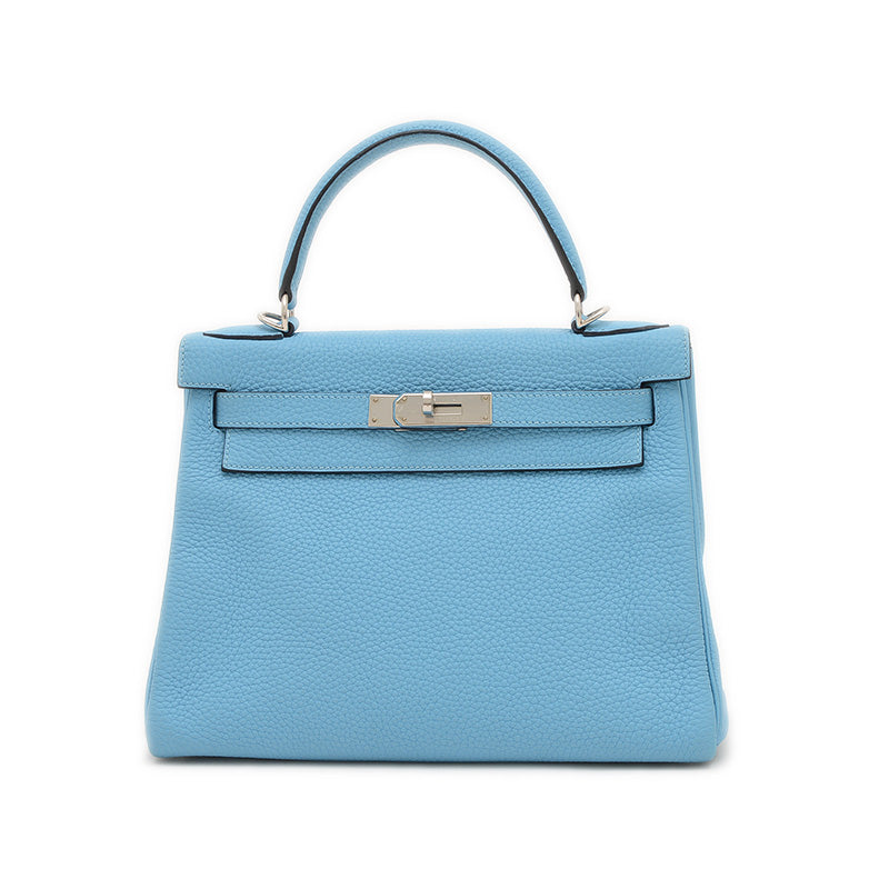 ケリー28 内縫い トゴ ブルーノール シルバー金具 D刻印 ハンドバッグ