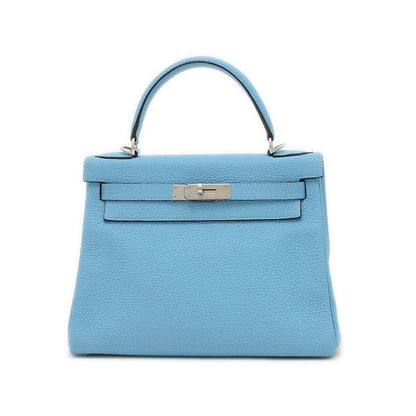 ケリー28 内縫い トゴ ブルーノール シルバー金具 D刻印 ハンドバッグ