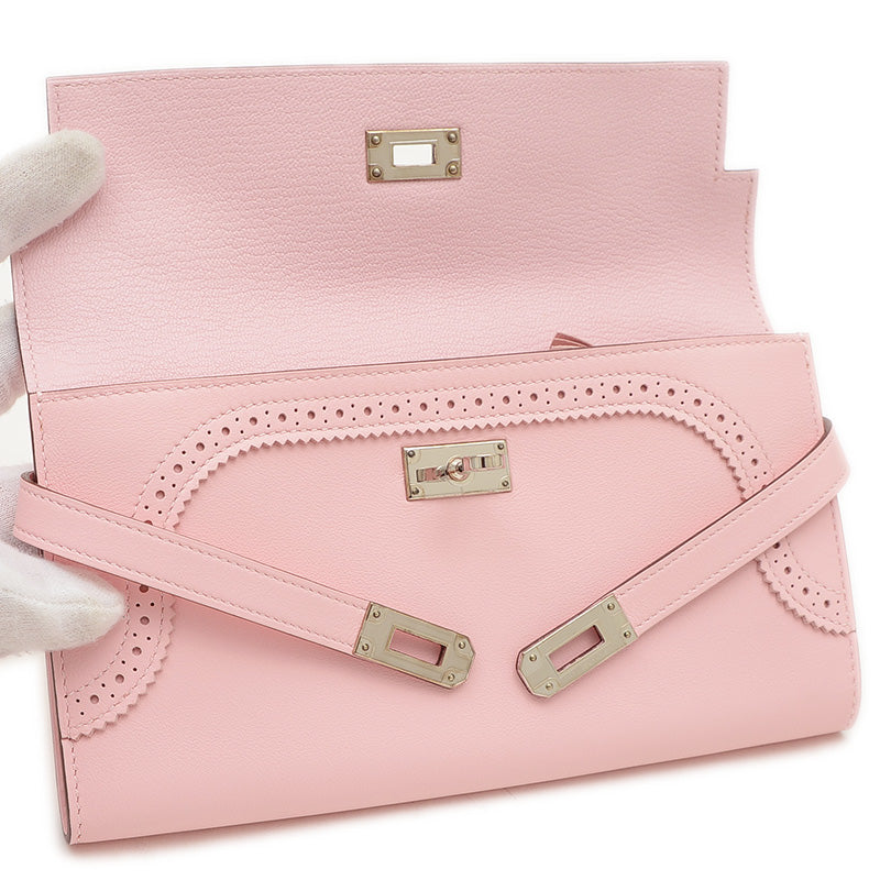 ケリーウォレット ギリース 長財布 スイフト ローズサクラ シルバー金具 X刻印 長財布