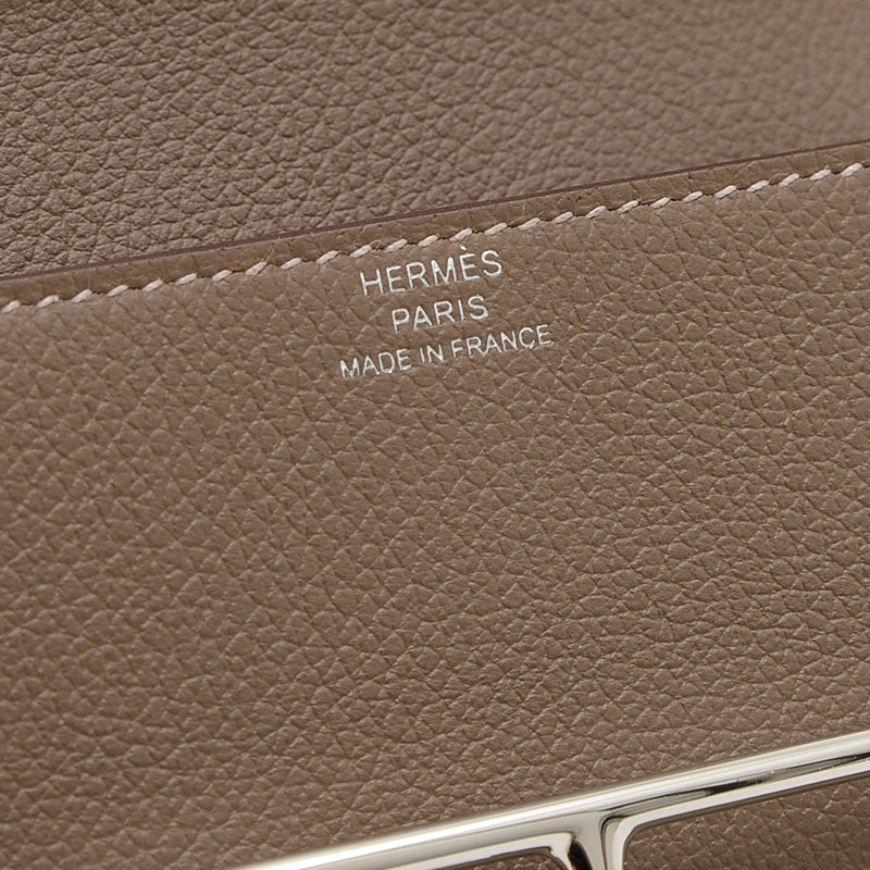 ロウリス スリム 二つ折り財布 エバーカラー エトゥープ シルバー金具 B刻印 二つ折り財布