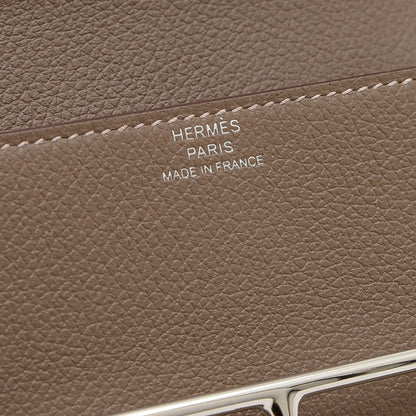 ロウリス スリム 二つ折り財布 エバーカラー エトゥープ シルバー金具 B刻印 二つ折り財布