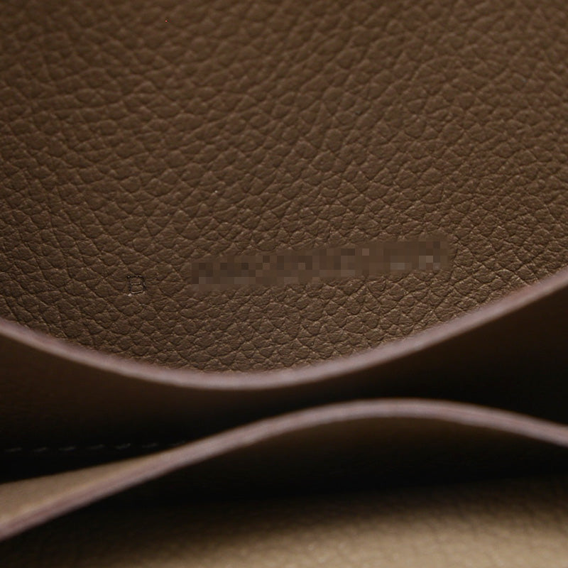 ロウリス スリム 二つ折り財布 エバーカラー エトゥープ シルバー金具 B刻印 二つ折り財布