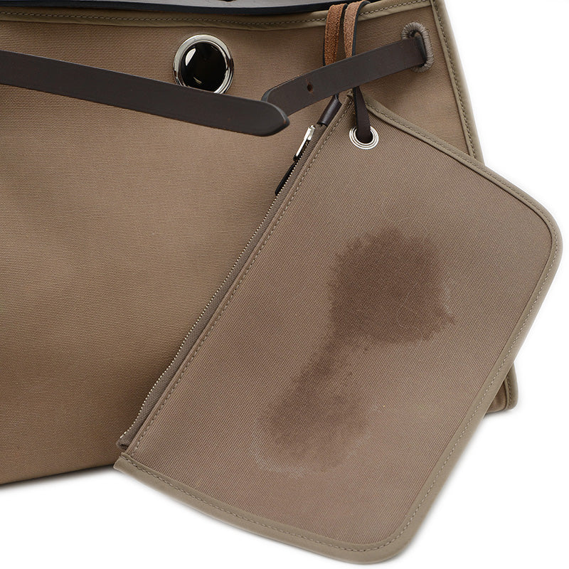 エールバッグジップ PM トワルオフィシエ/カーフ ベージュ/ブラウン T刻印 ショルダーバッグ