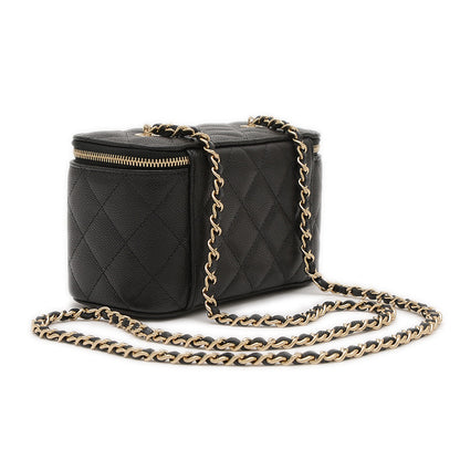 マトラッセ スモールバニティ キャビアスキン ブラック シルバー金具 AP1341 ショルダーバッグ