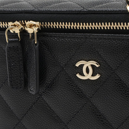 マトラッセ スモールバニティ キャビアスキン ブラック シルバー金具 AP1341 ショルダーバッグ