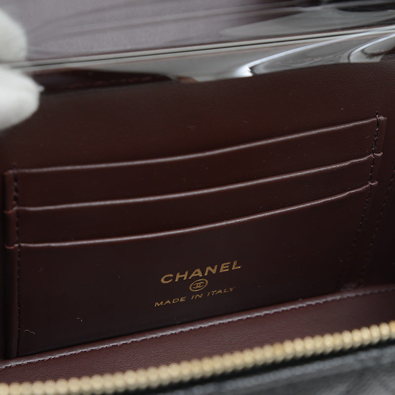 マトラッセ スモールバニティ キャビアスキン ブラック シルバー金具 AP1341 ショルダーバッグ