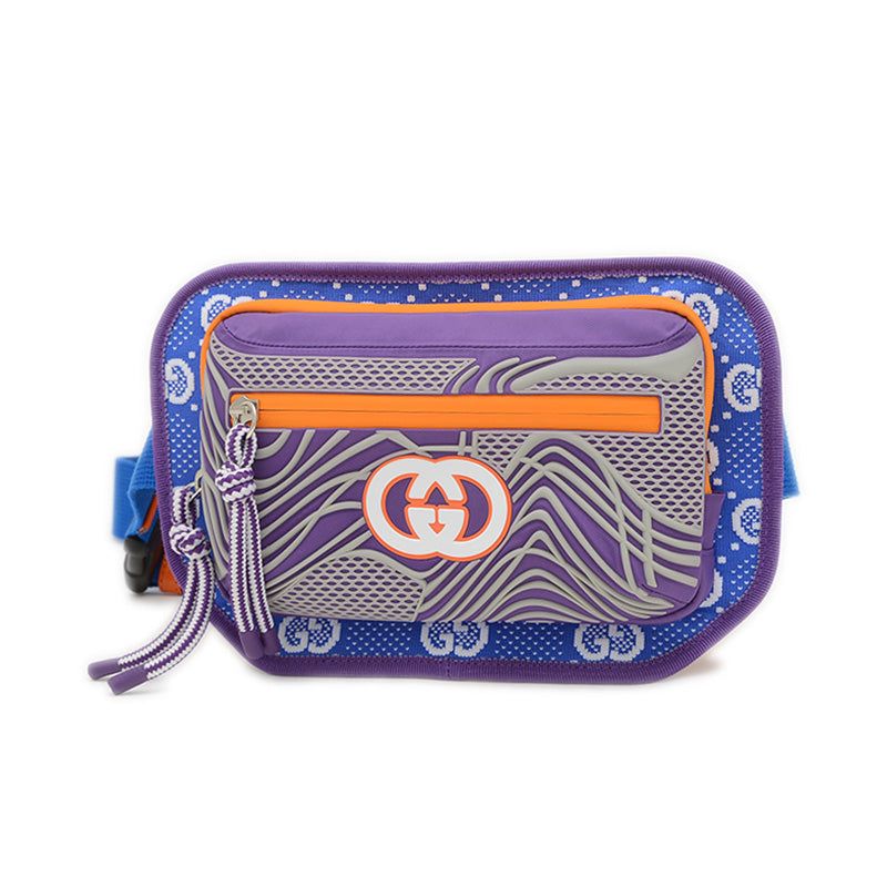 GGナイロン ウエストバッグ ナイロン/ラバー パープル/ブルー 752102 ウエストバッグ