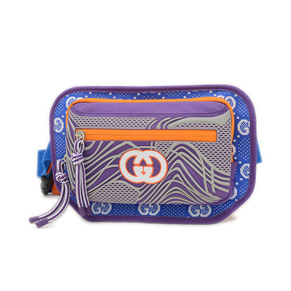 GGナイロン ウエストバッグ ナイロン/ラバー パープル/ブルー 752102 ウエストバッグ