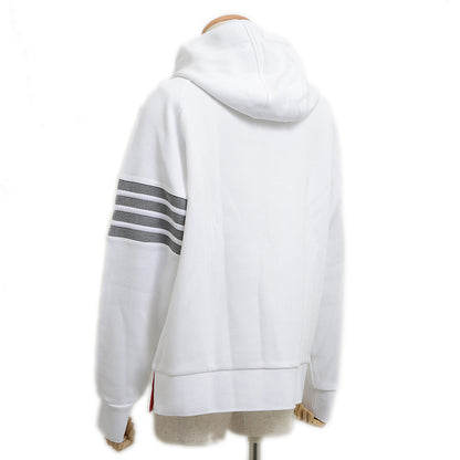 4BAR ストライプ ジップアップパーカー コットン ホワイト メンズ 3サイズ パーカー