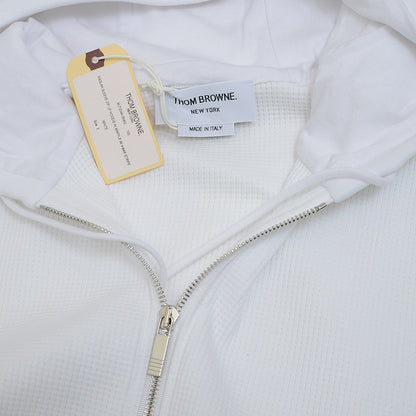 4BAR ストライプ ジップアップパーカー コットン ホワイト メンズ 3サイズ パーカー