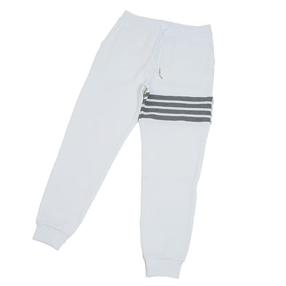 4BAR ストライプ スウェットパンツ コットン ホワイト メンズ 3サイズ パンツ