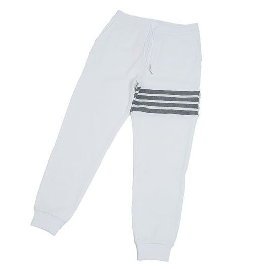 4BAR ストライプ スウェットパンツ コットン ホワイト メンズ 3サイズ パンツ