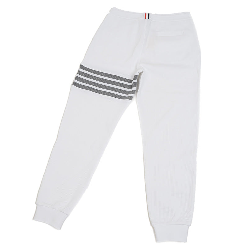 4BAR ストライプ スウェットパンツ コットン ホワイト メンズ 3サイズ パンツ