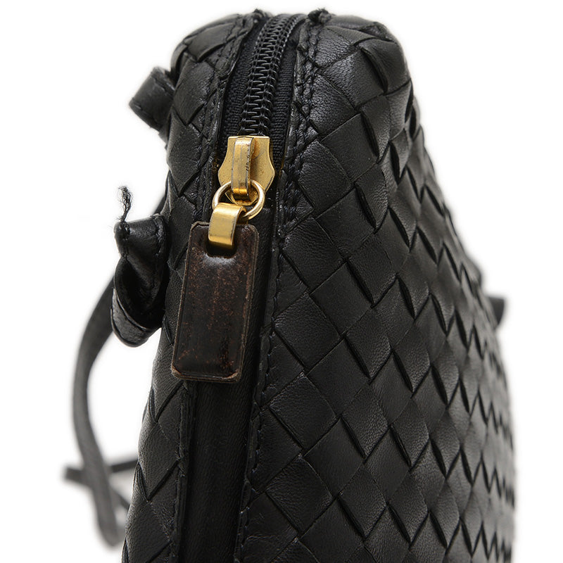 ノディーニ イントレチャート ショルダーバッグ レザー ブラック ヴィンテージ ショルダーバッグ