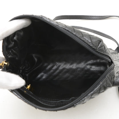 ノディーニ イントレチャート ショルダーバッグ レザー ブラック ヴィンテージ ショルダーバッグ