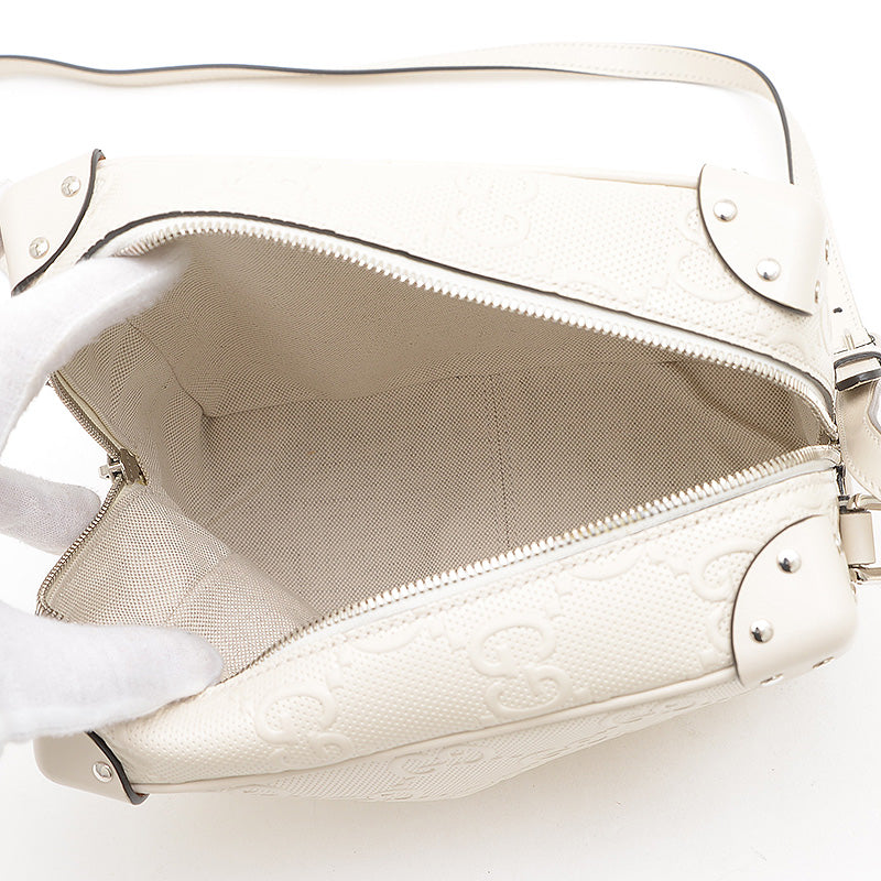 GGエンボス ショルダーバッグ レザー アイボリー 626363 ショルダーバッグ