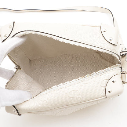GGエンボス ショルダーバッグ レザー アイボリー 626363 ショルダーバッグ