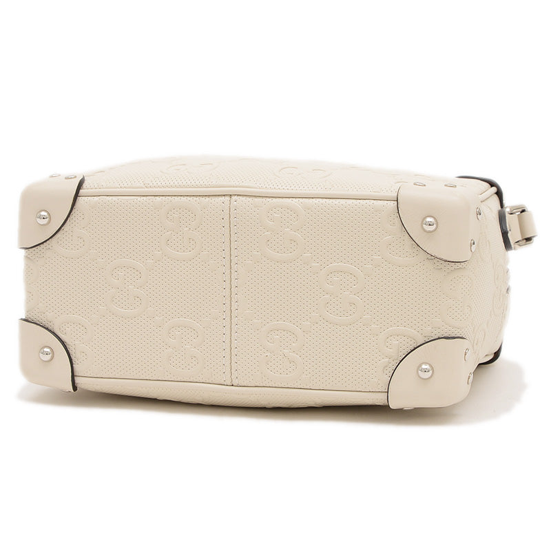 GGエンボス ショルダーバッグ レザー アイボリー 626363 ショルダーバッグ