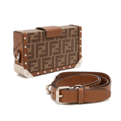 ズッカ バケット トランク ショルダーバッグ キャンバス/レザー ブラウン 7VA507 ショルダーバッグ