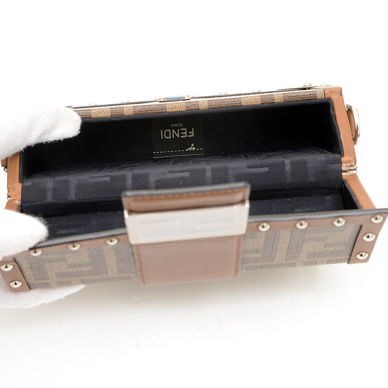 ズッカ バケット トランク ショルダーバッグ キャンバス/レザー ブラウン 7VA507 ショルダーバッグ