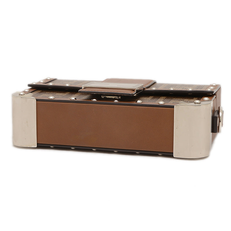 ズッカ バケット トランク ショルダーバッグ キャンバス/レザー ブラウン 7VA507 ショルダーバッグ