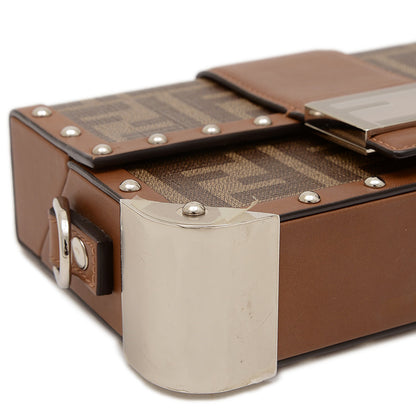 ズッカ バケット トランク ショルダーバッグ キャンバス/レザー ブラウン 7VA507 ショルダーバッグ