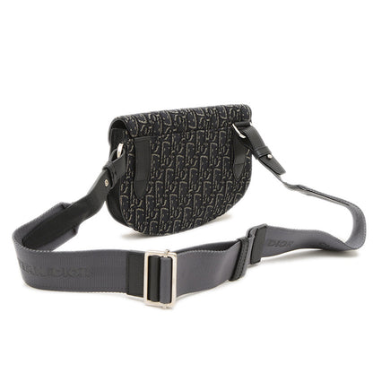 サドルバッグ オブリーク ショルダーバッグ ジャガード ブラック ショルダーバッグ