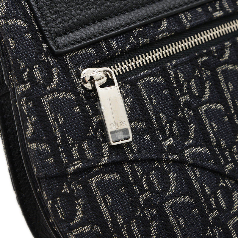 サドルバッグ オブリーク ショルダーバッグ ジャガード ブラック ショルダーバッグ