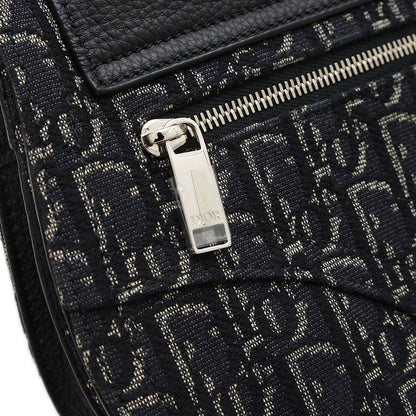 サドルバッグ オブリーク ショルダーバッグ ジャガード ブラック ショルダーバッグ